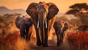 ai-generated-elephants-roam-freely-in-the-african-wilderness-generated-by-ai-photo